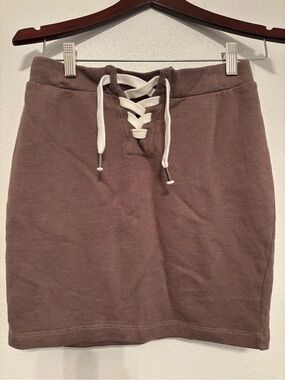 Chaser Lace-Up Brown mini skirt